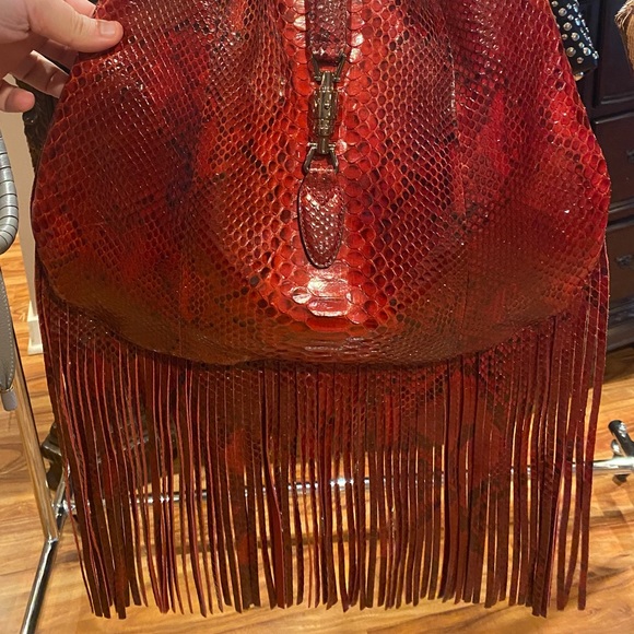 Gucci New Python Nouveau Fringe Hobo Bag - Picture 9 of 12